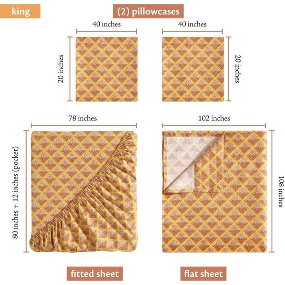 🆕King Cream Bed Sheet Medium Weight Matching Pillowcases Soft & Wrinkle Bed Set - Picture 4 of 7